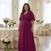 sukienka-rozkloszowana-maxi-z-paskiem-na-wesele-plus-size-fuksja