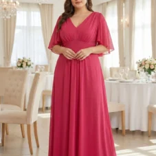sukienka-rozkloszowana-maxi-z-paskiem-na-wesele-plus-size-fuksja