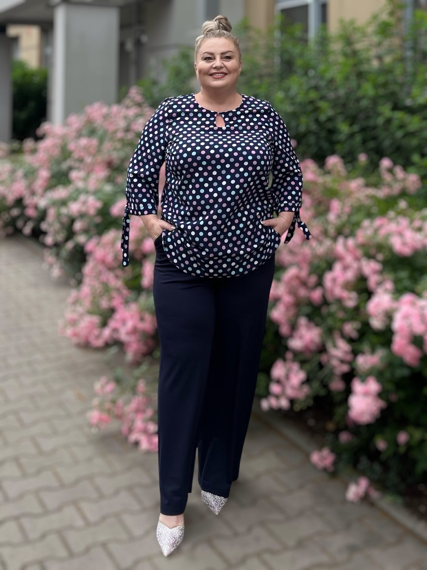 bluzka_damska_groszki_granatowa_xxl bluzka_damska_groszki_granatowa_xxl