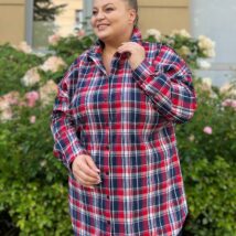 koszula_aneta_plus_size_kratka_guziki_długi_rękaw