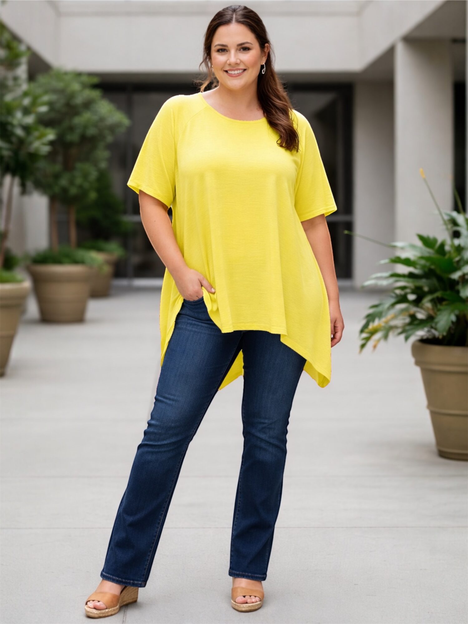 tunika_zolta_plus_size_gladka