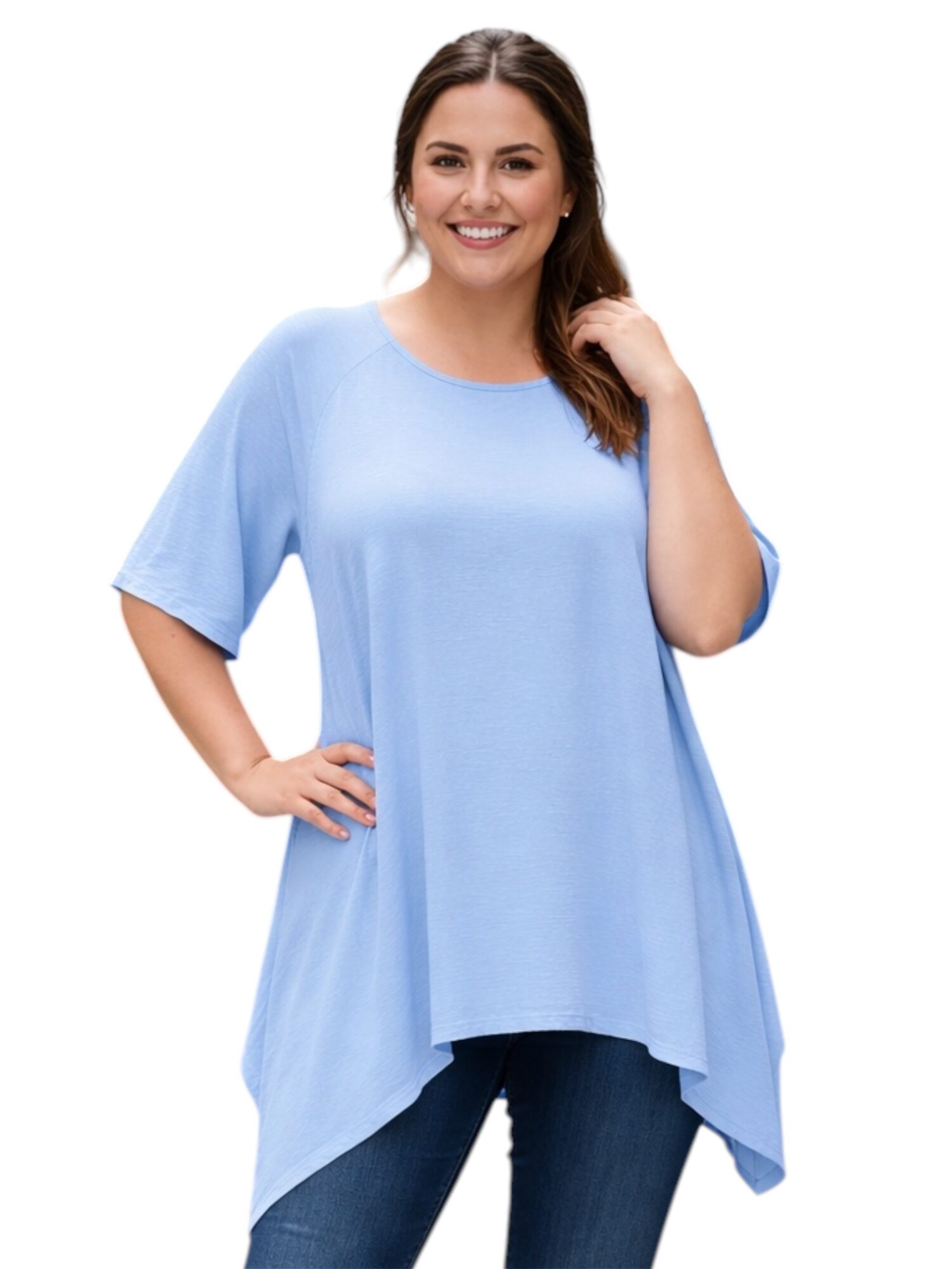 tunika_blekitna_przewiewna_gladka_plus_size