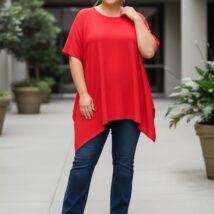 tunika_damska_czerwona_przewiewna_wiosna_lato