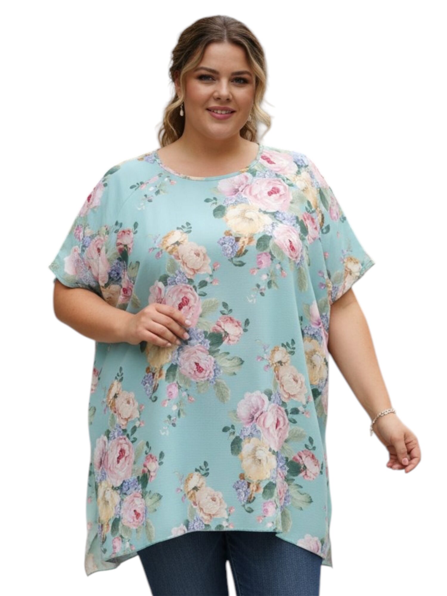 tunika_damska_kwiaty_niebieskie