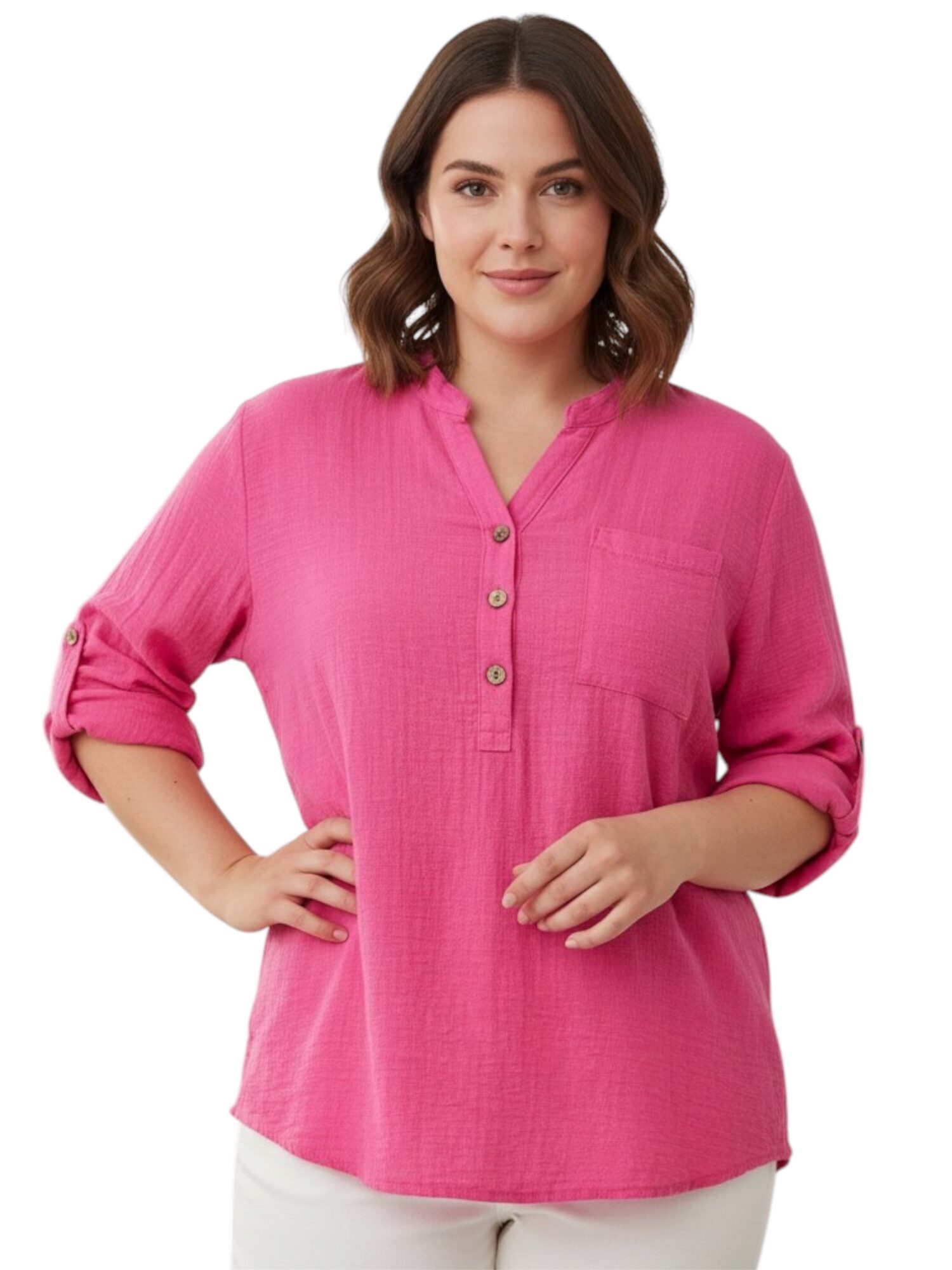 bluzka_damska_guziki_amarant_wiosna_lato