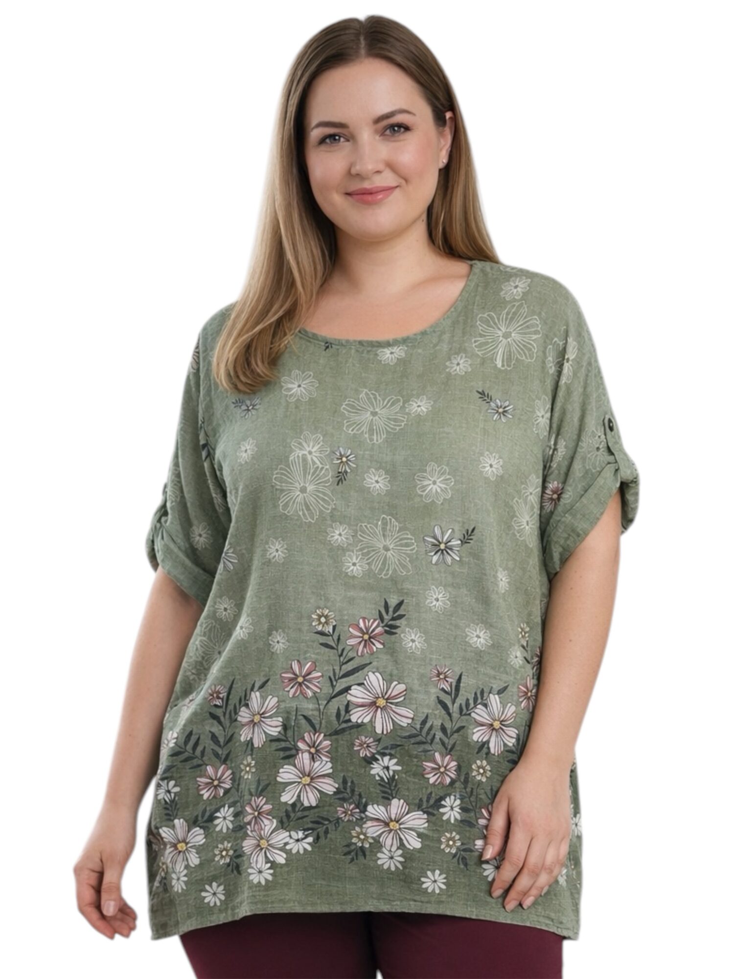 bluzka_oliwkowa_duze_rozmiary_lato_wiosna