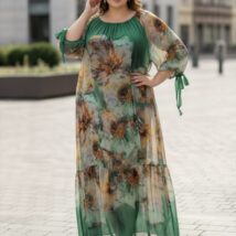 sukienka_augustina_zielona_wzory_siatka_jedwab