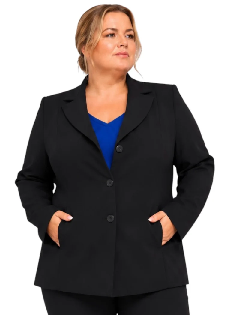 Klasyczna marynarka damska z kieszeniami plus size