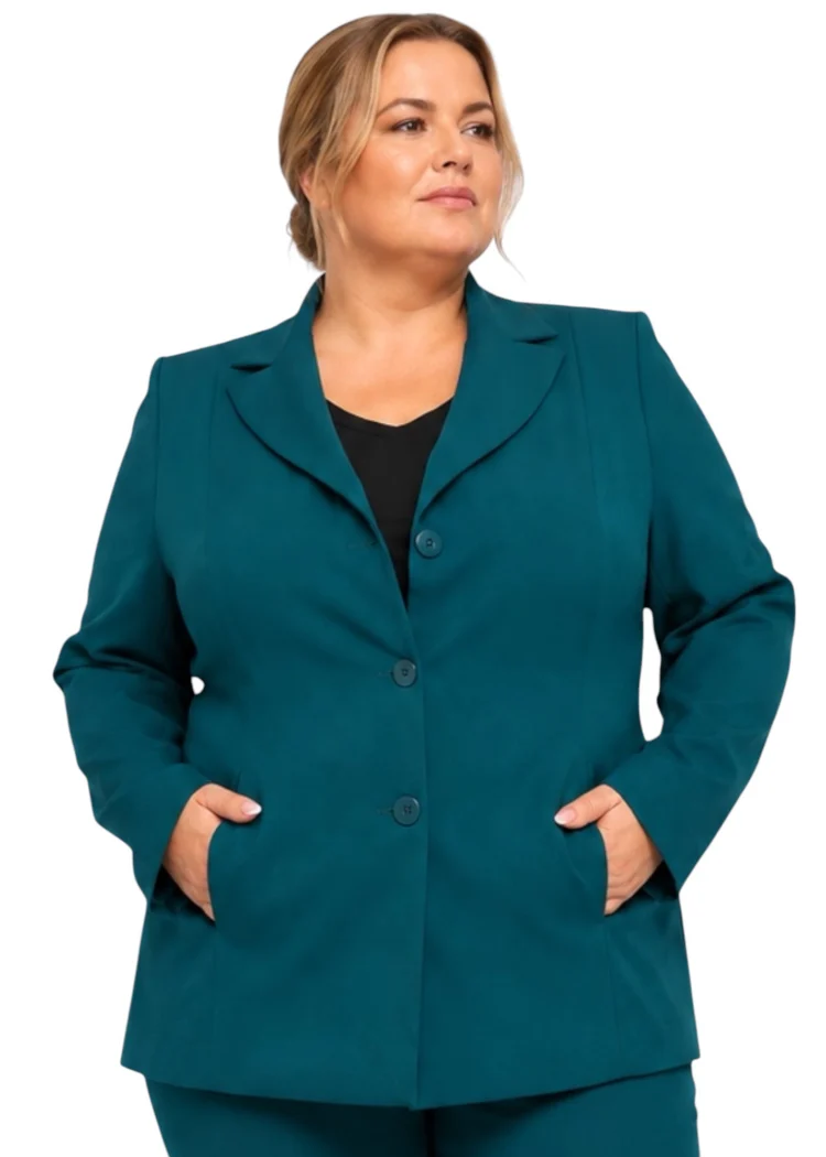 Klasyczna marynarka damska z kieszeniami plus size