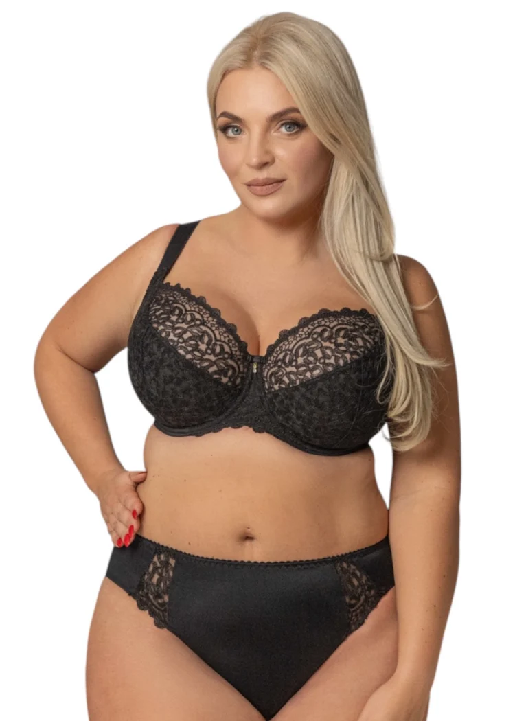 Figi czarne z wysokim stanem plus size