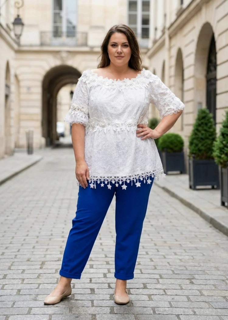 Tunika ażurowa plus size